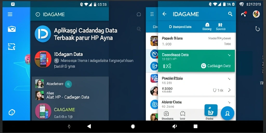 Antarmuka aplikasi Cadangan Data IDAGAME yang intuitif dan mudah digunakan.