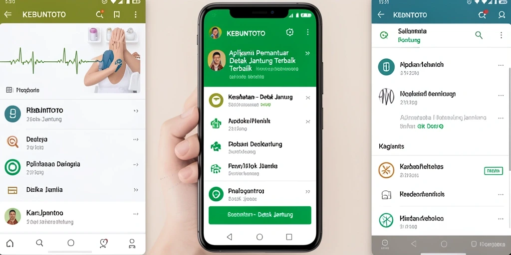 Antarmuka aplikasi KEBUNTOTO menampilkan grafis detak jantung yang jelas.