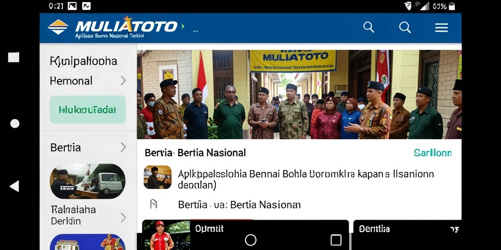Tampilan antarmuka aplikasi MULIATOTO yang menarik dan informatif.