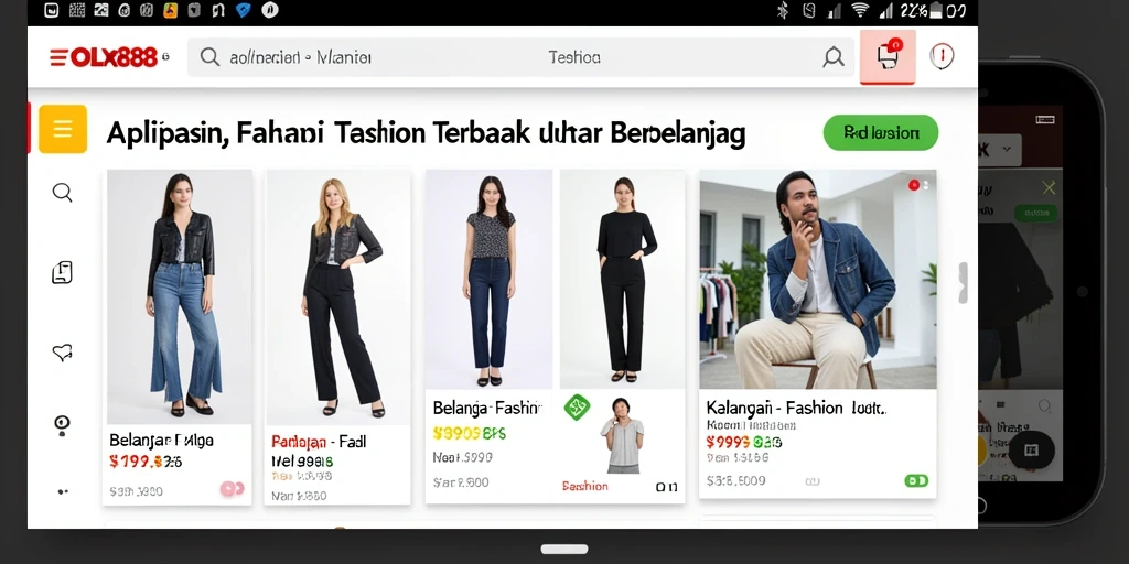 Tampilan antarmuka OLX888 yang sederhana dan mudah dinavigasi.