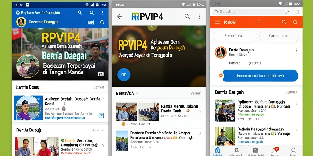 Antarmuka RPVIP4 menunjukkan berita daerah terkini dengan jelas.