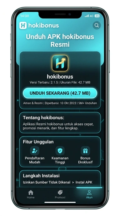 Tampilan halaman APK hokibonus